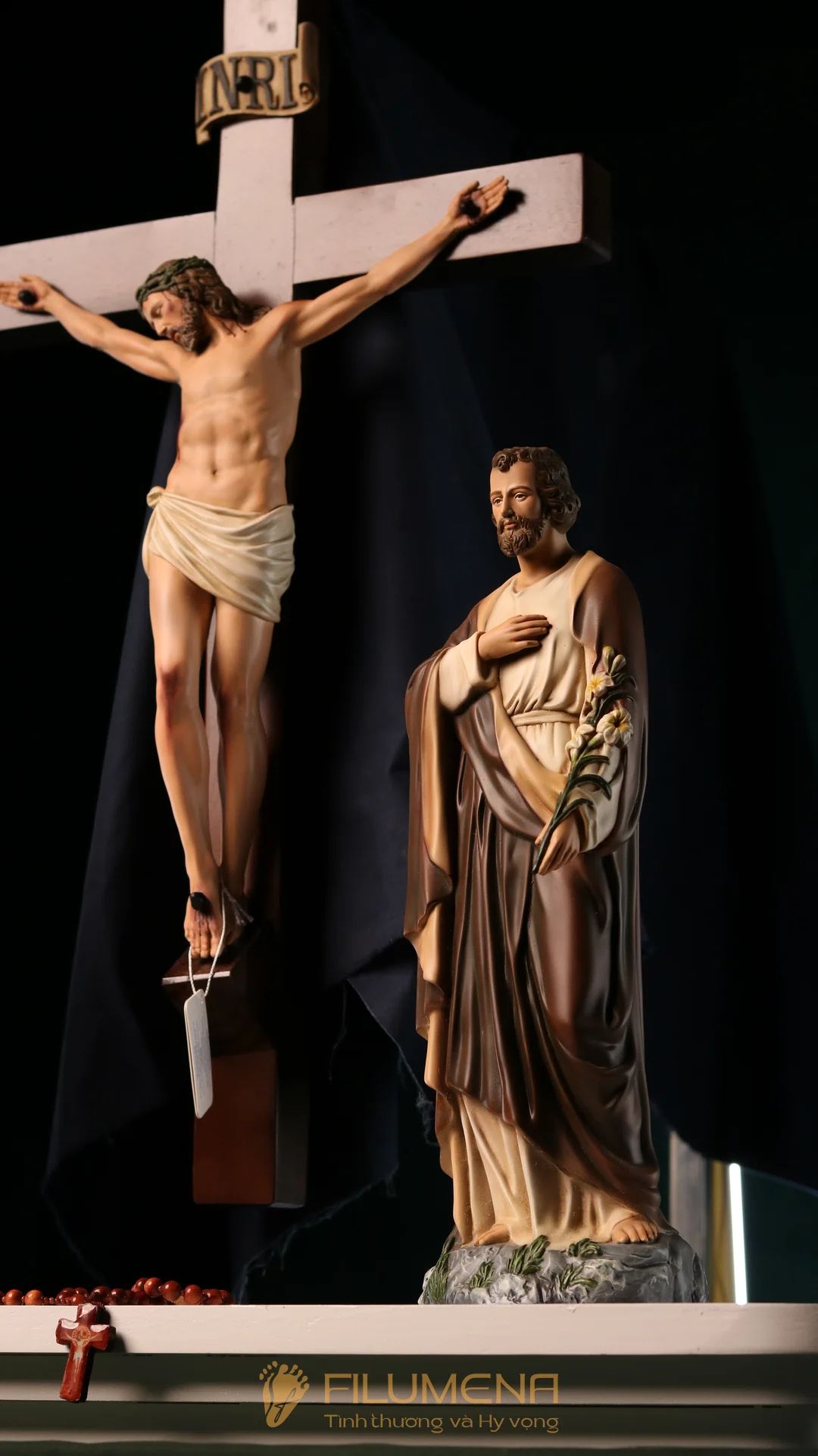 Bàn thờ Thiên Chúa bằng gỗ 1 kệ 3 tầng mã BT3