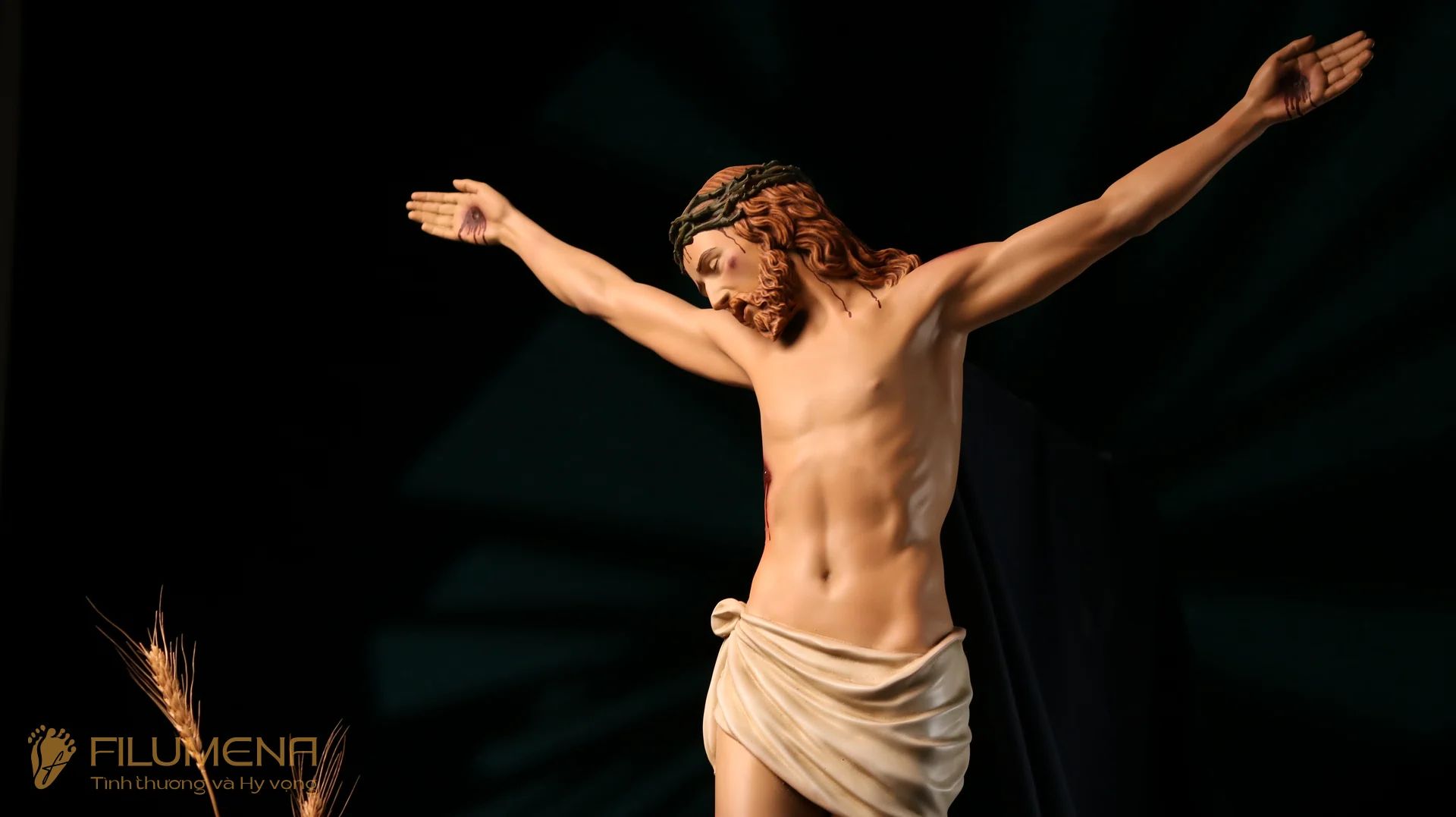 Tượng Chúa chịu nạn cao 80 cm bằng đá tái tạo