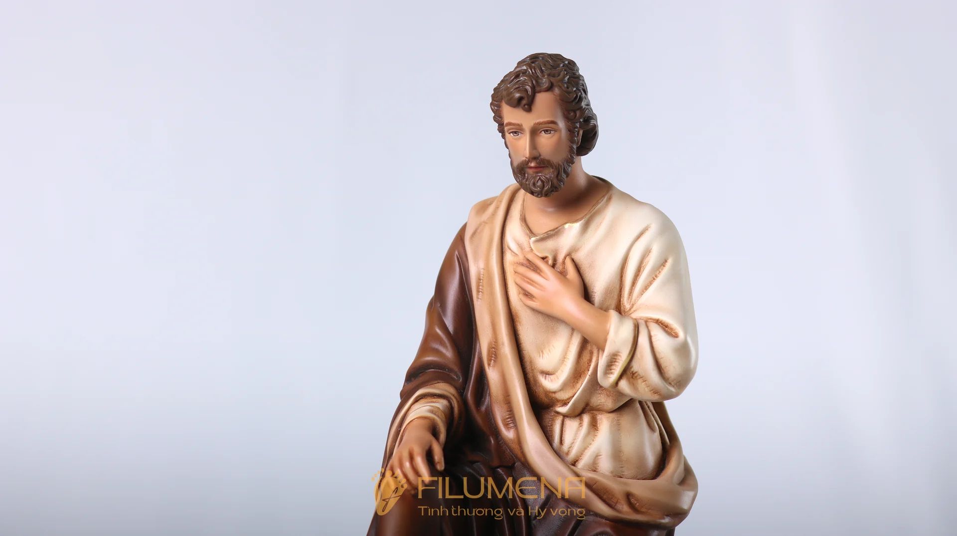 Bộ tượng Giáng sinh 30 cm 5 nhân vật tông màu sáng cổ điển