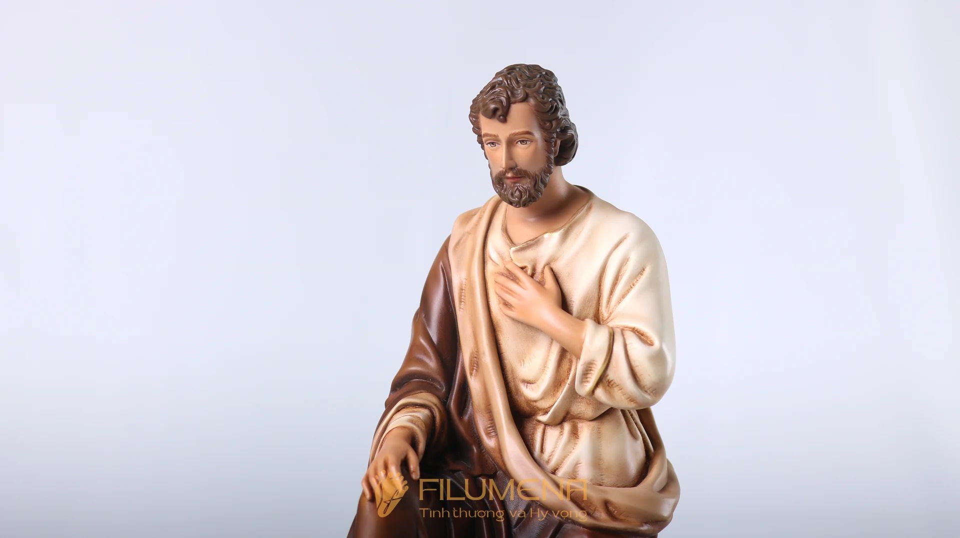 Bộ tượng Giáng sinh 30 cm 3 nhân vật tông màu sáng cổ điển