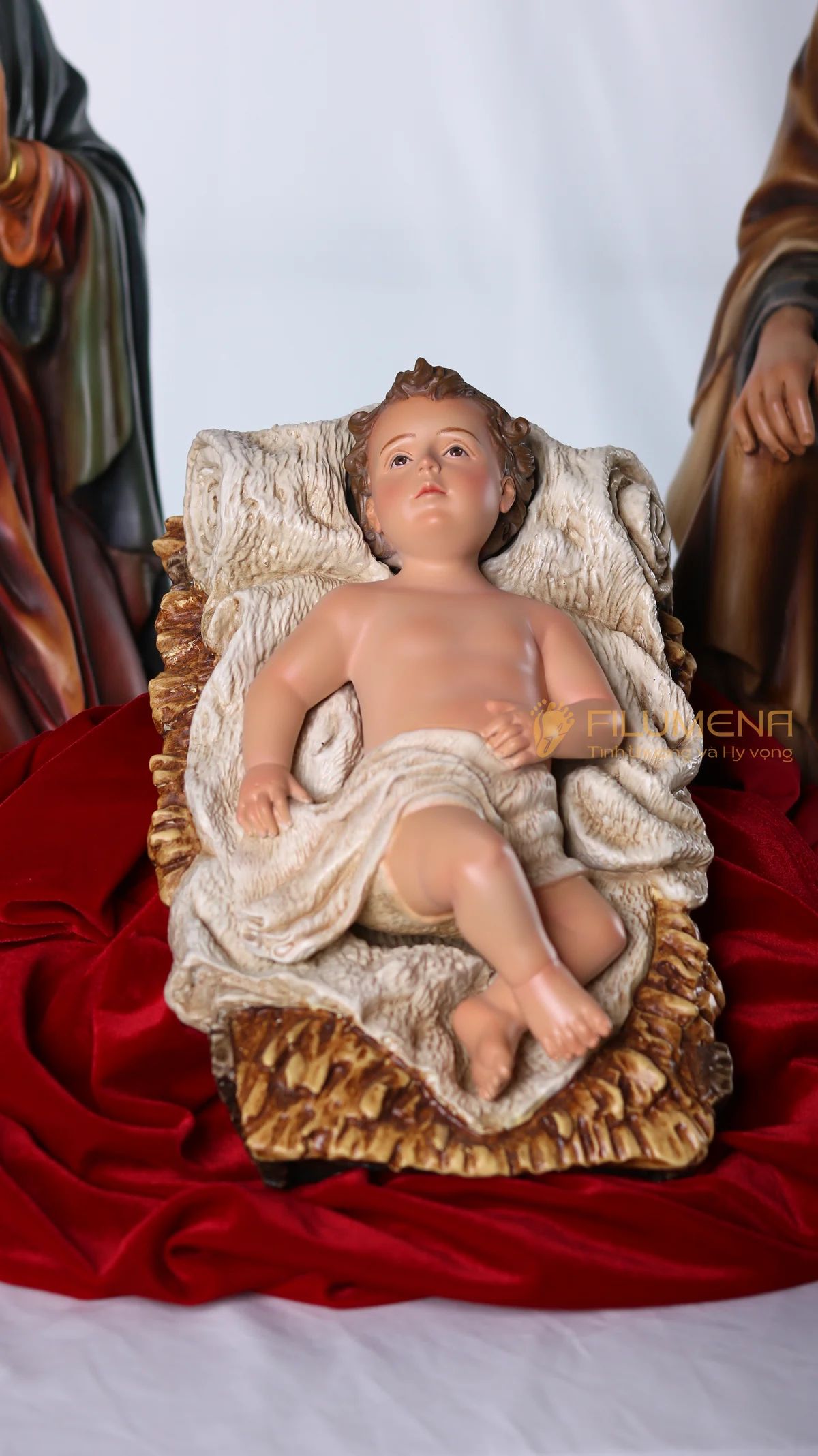 Bộ tượng Giáng sinh 50 cm 5 nhân vật màu trầm cổ điển