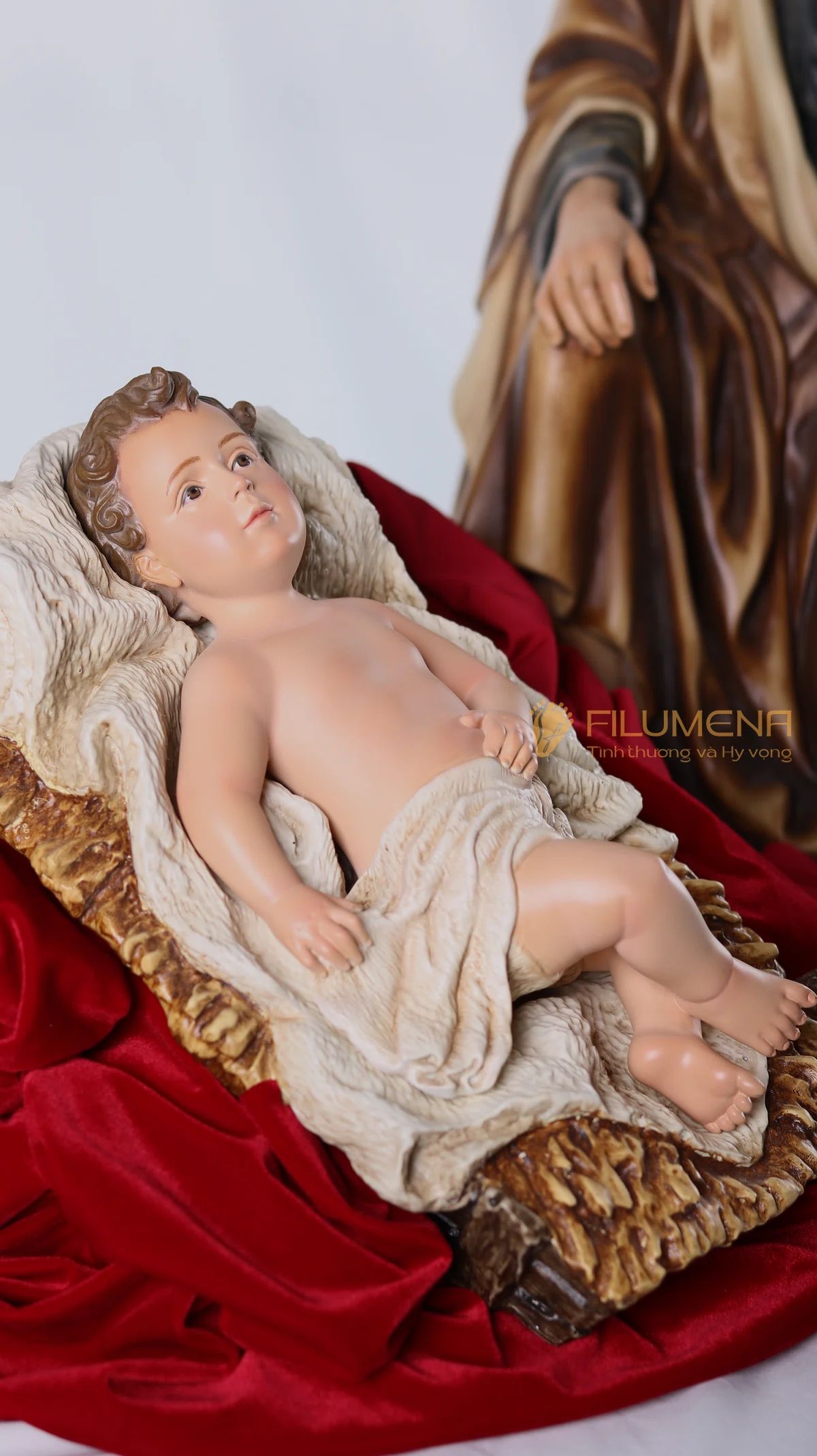 Bộ tượng Giáng sinh 50 cm 5 nhân vật màu trầm cổ điển