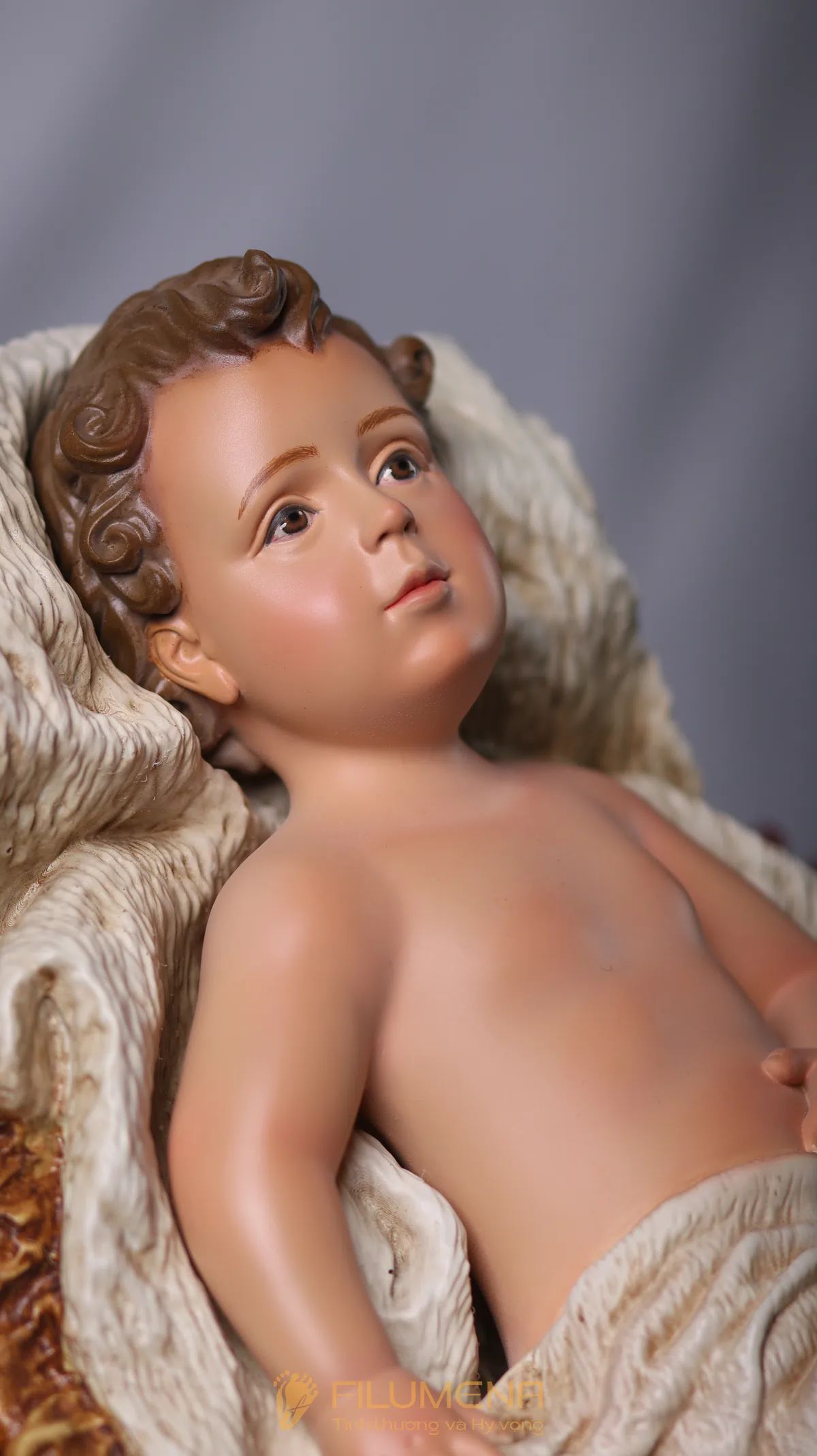 Bộ tượng Giáng sinh 50 cm 5 nhân vật tông màu sáng cổ điển