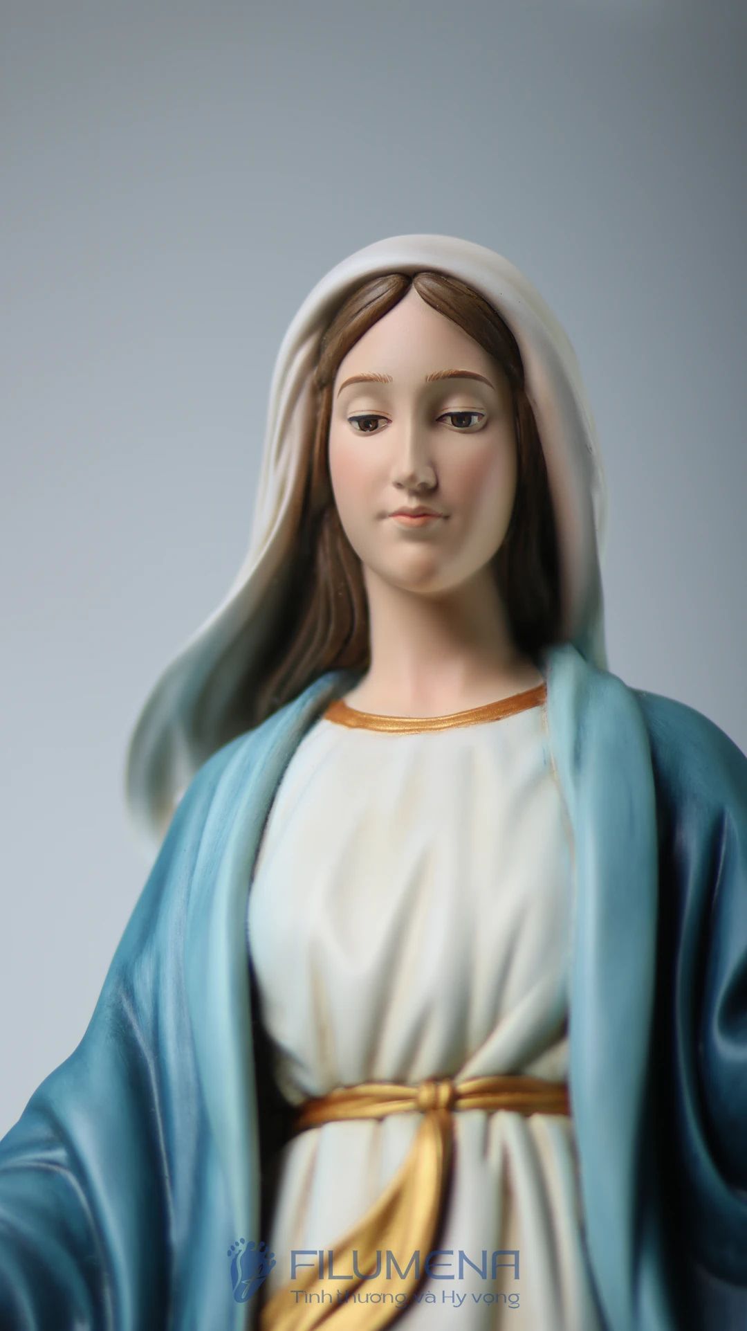 Tượng Đức Mẹ Ban Ơn cao 50 cm, 60 cm màu xanh nước biển