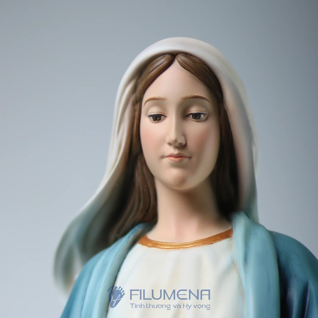 Tượng Đức Mẹ Ban Ơn cao 50 cm, 60 cm màu xanh nước biển