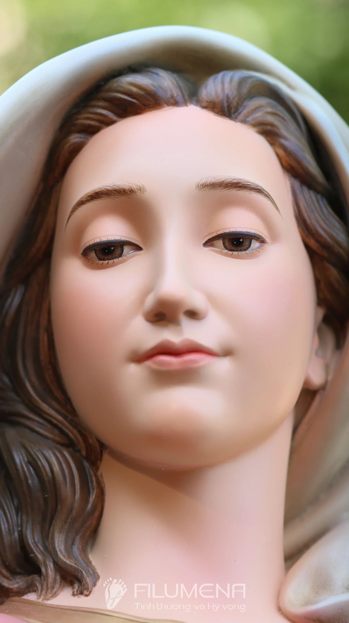 Tượng Đức Mẹ Vô Nhiễm Nguyên Tội cao 120 cm màu trầm truyền thống