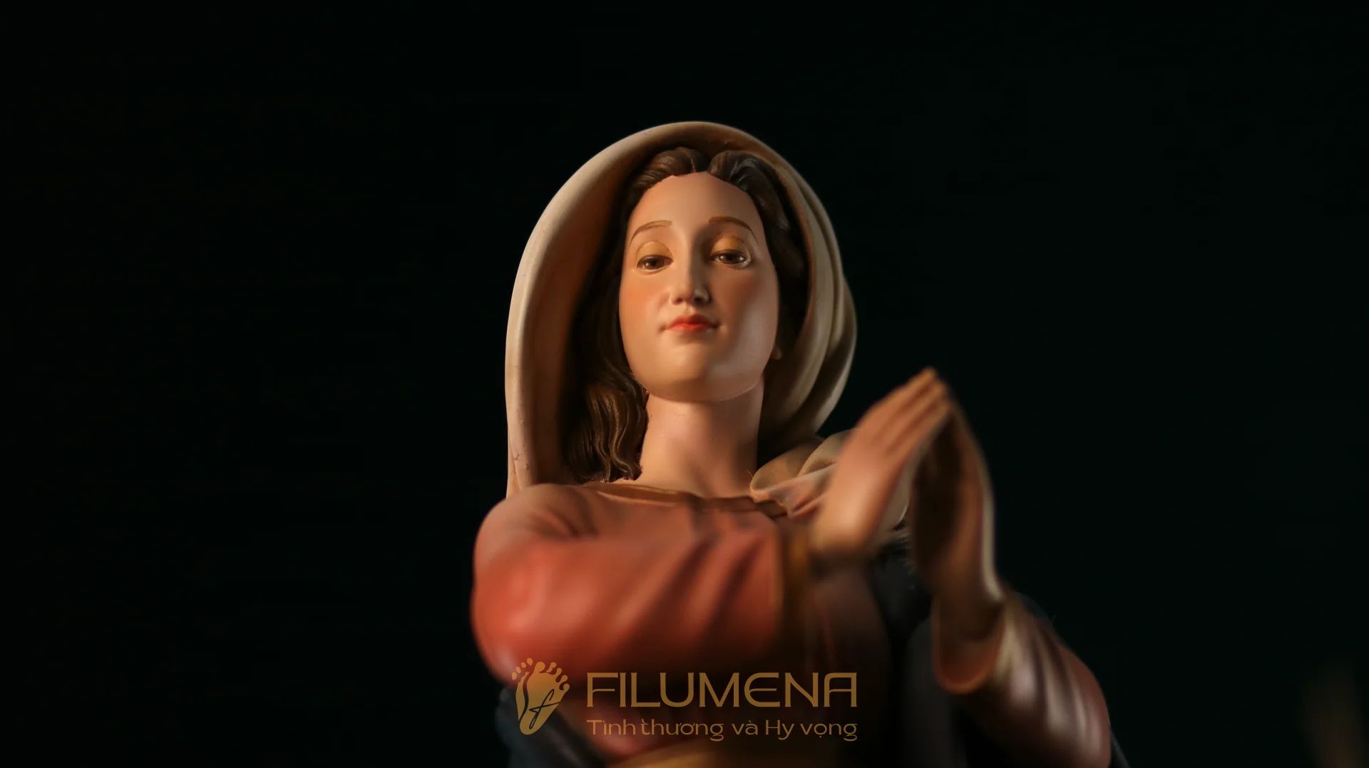 Tượng Đức Mẹ Vô Nhiễm Nguyên Tội cao 50 cm mã màu M2 bằng bột đá