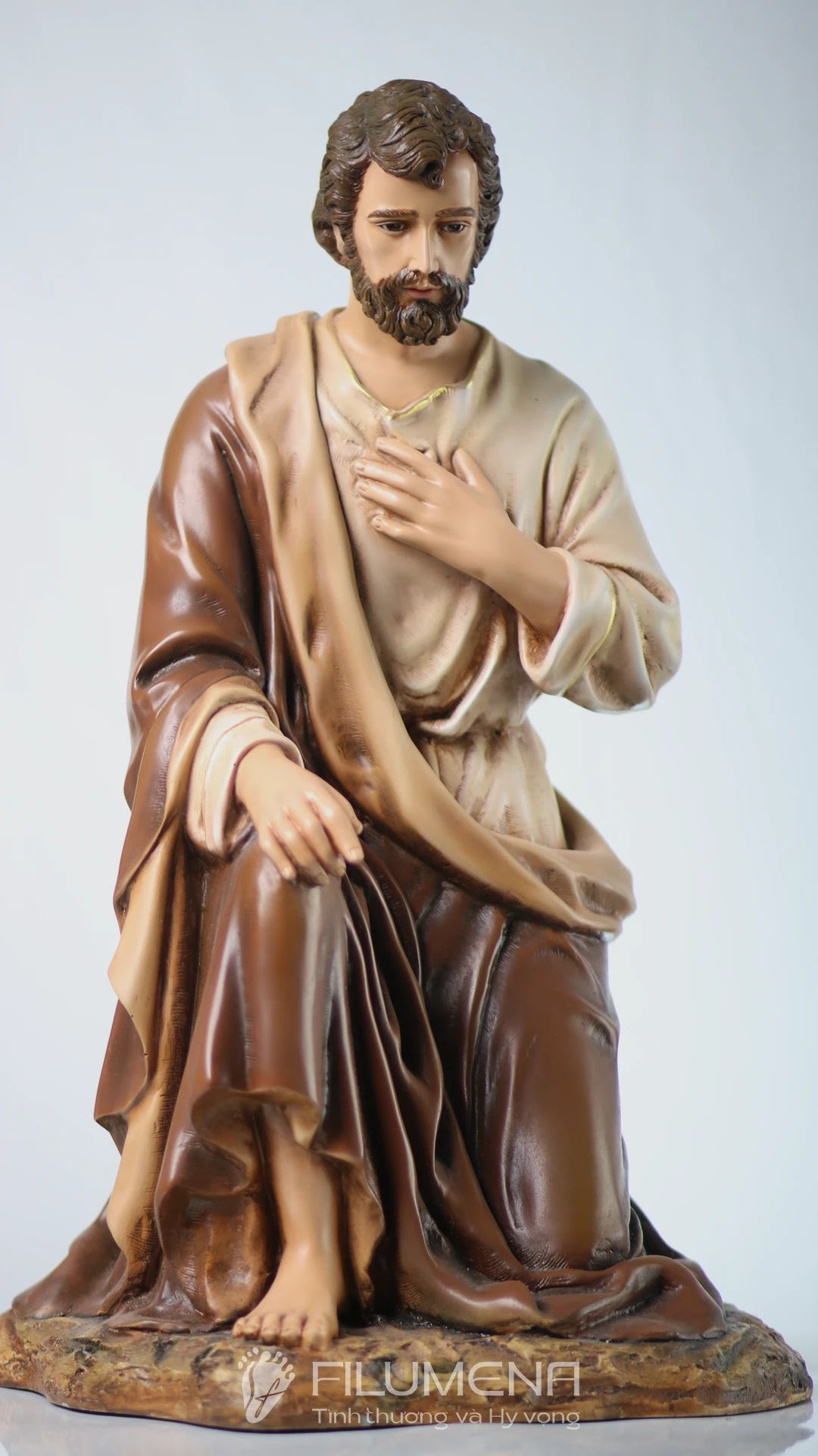 Bộ tượng Giáng sinh 50 cm 5 nhân vật tông màu sáng cổ điển