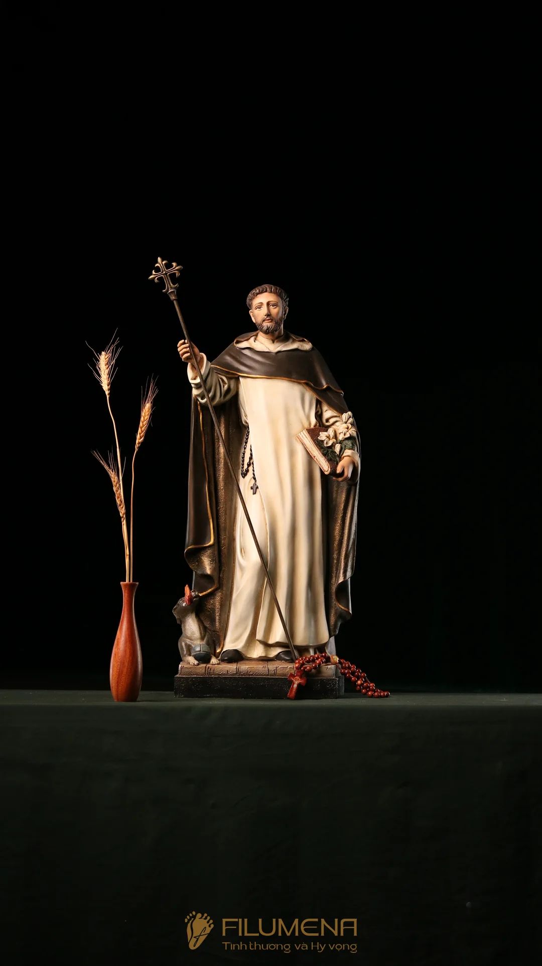 Tượng Thánh Đa Minh 60 cm