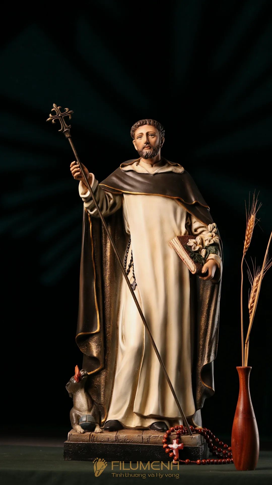 Tượng Thánh Đa Minh 60 cm
