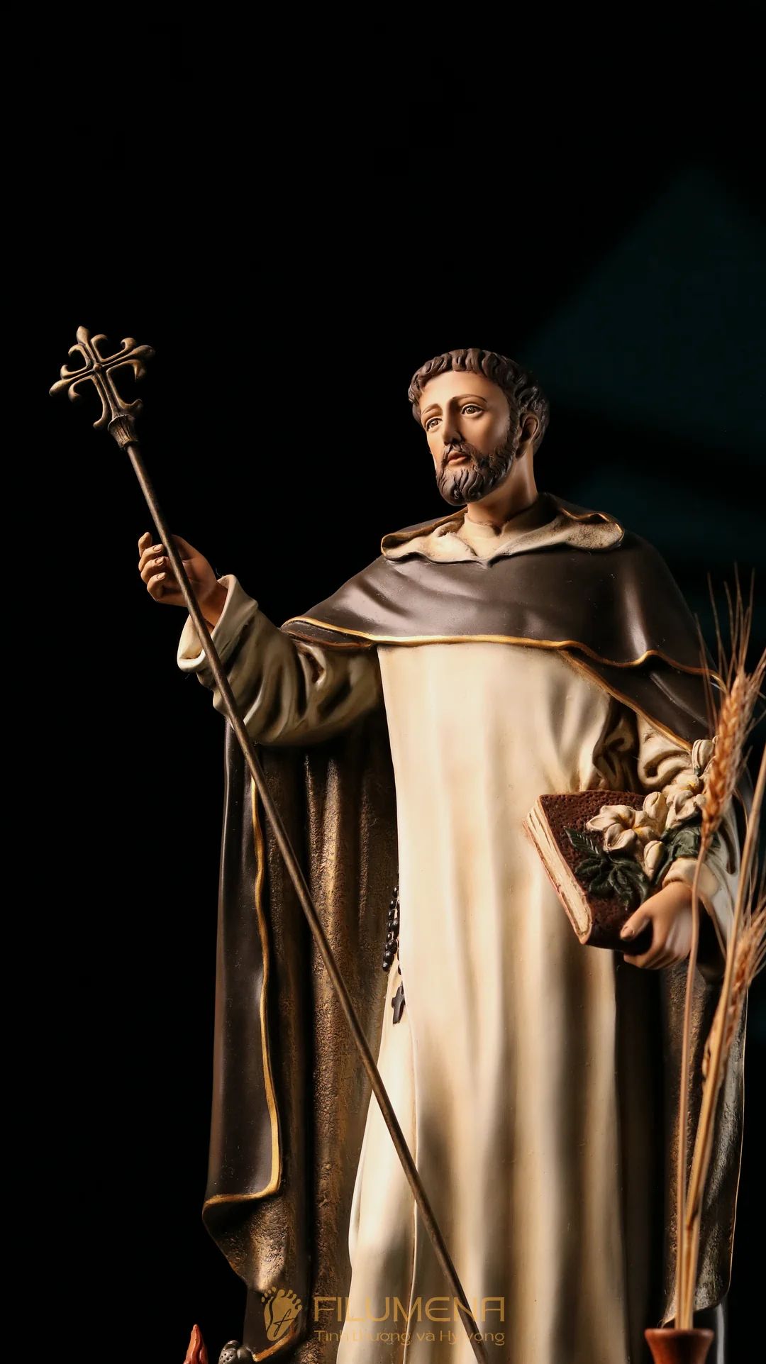 Tượng Thánh Đa Minh 60 cm