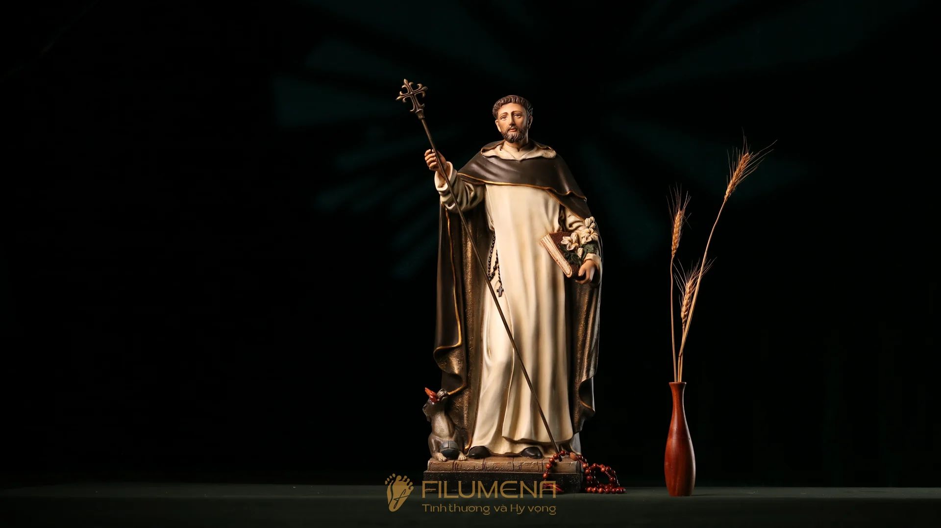 Tượng Thánh Đa Minh 60 cm