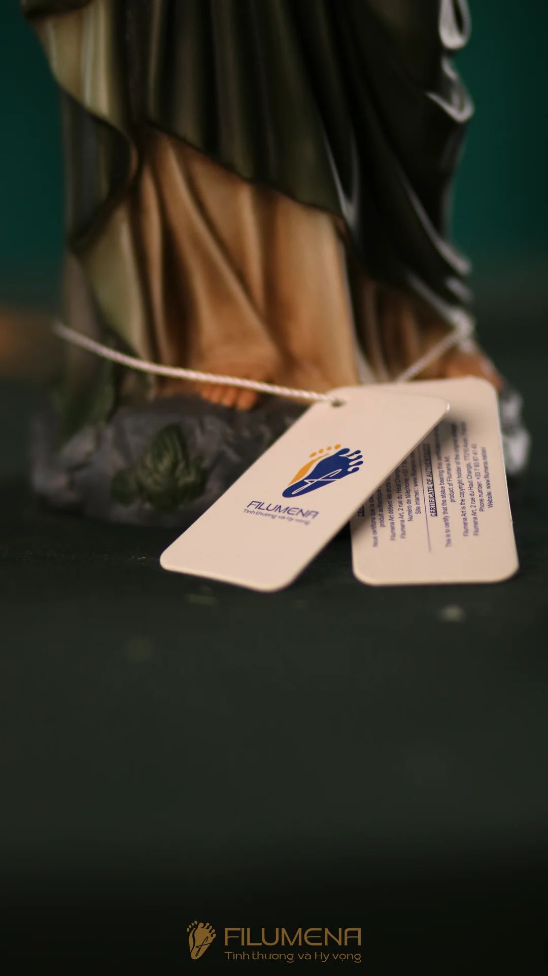 Tượng Thánh Giuse Hoa Huệ 30 cm, 40 cm màu xanh ô-liu M2