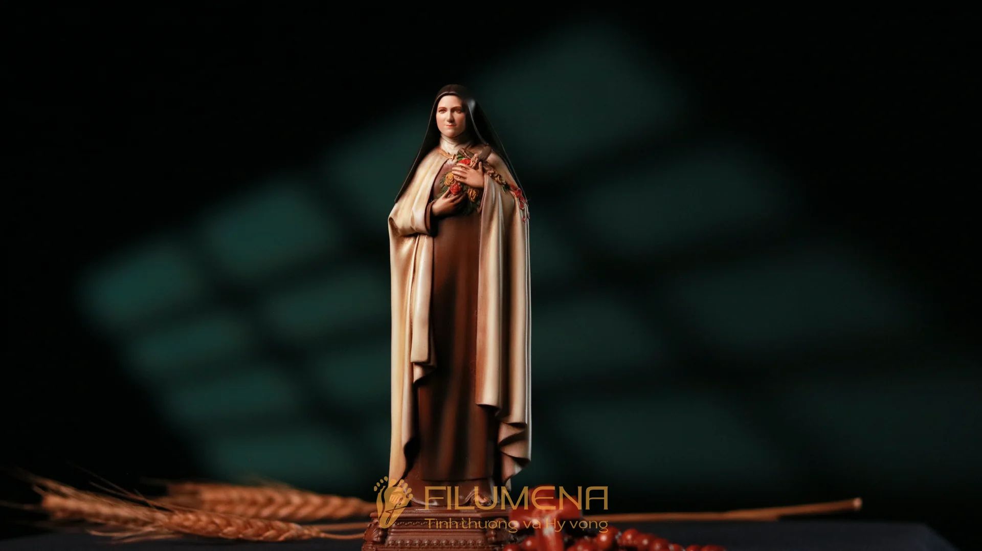 Tượng Thánh Tê-rê-sa Hài Đồng Giê-su 15 cm, 20 cm