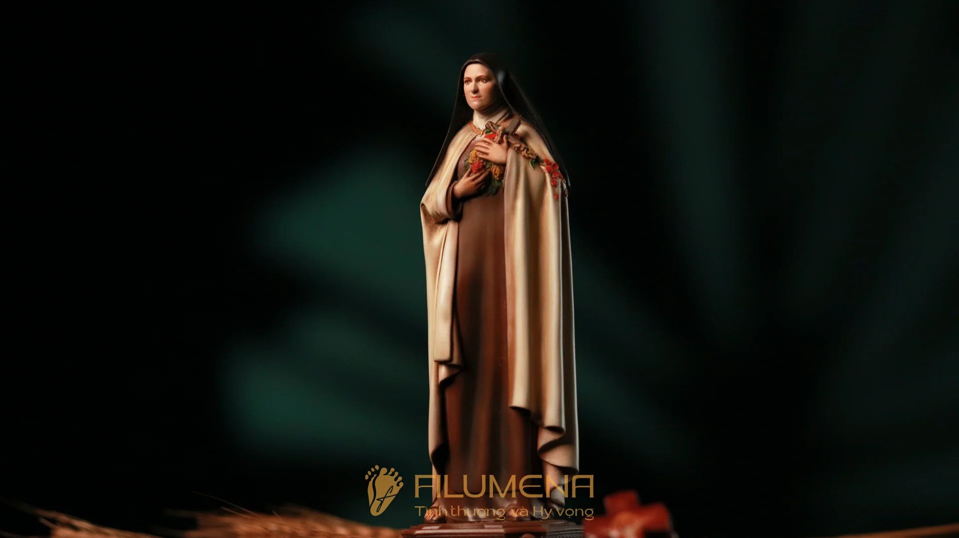 Tượng Thánh Tê-rê-sa Hài Đồng Giê-su 15 cm, 20 cm