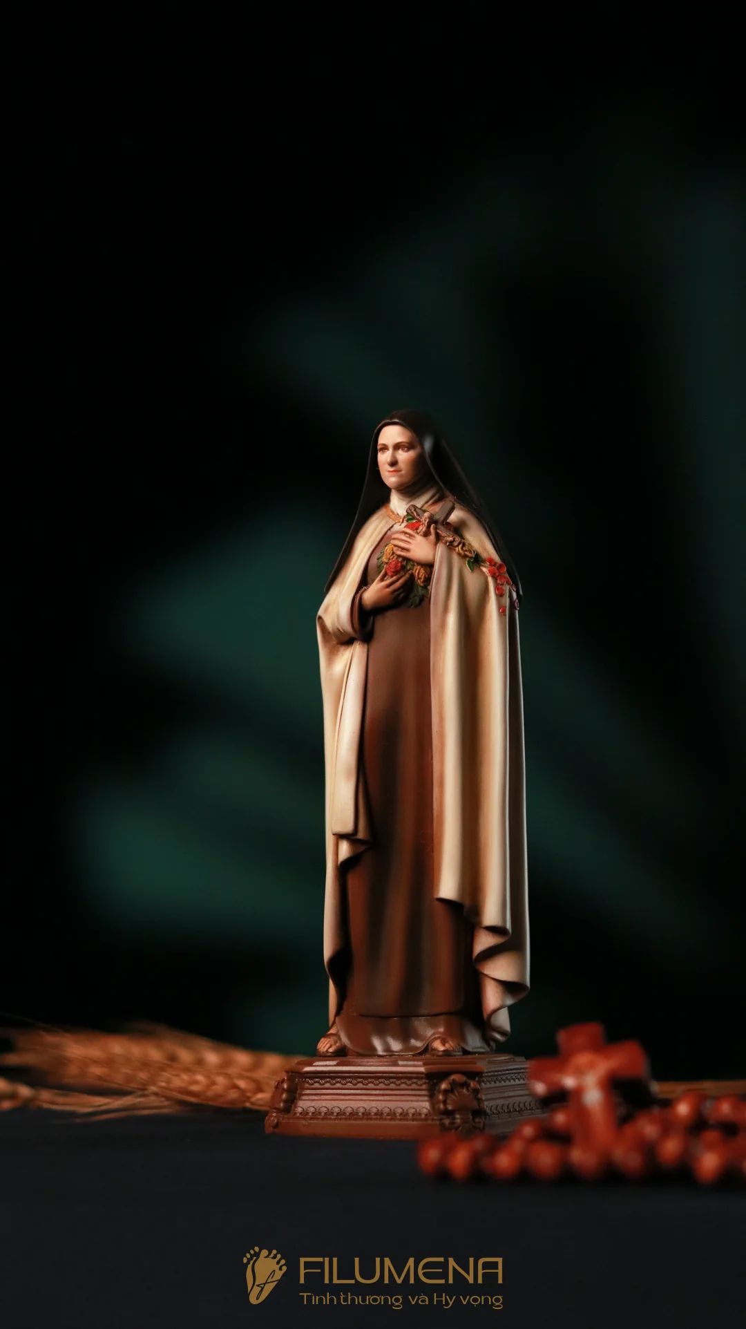 Tượng Thánh Tê-rê-sa Hài Đồng Giê-su 15 cm, 20 cm